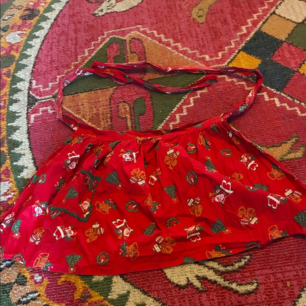 Festive Red Holiday Apron